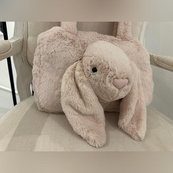 Jellycat NWT Smudge Rabbit Tote Bag Authentic - Picture 3 of 14